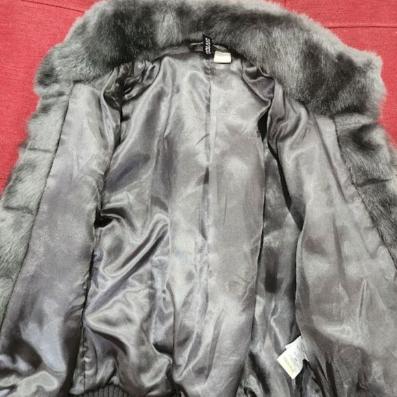 DIVIDED by H&M | Faux Fur Grey Bomber Jacket (Size 6) - Picture 6 of 7